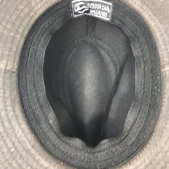 Outdoor Cap Dark Brown Waxed Indiana Jones Brimmed Fedora Hat - Picture 13 of 14